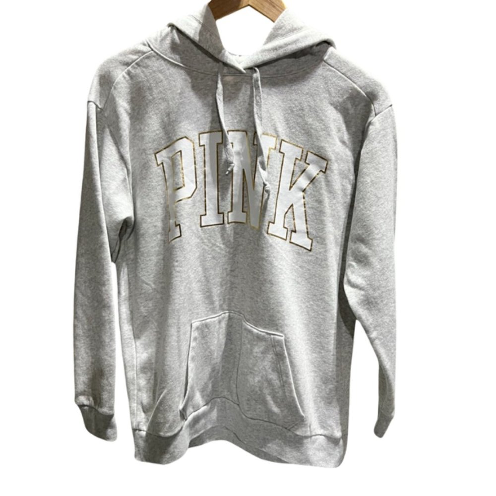 Victoria Secret Pink, Women's grey hoodie pullover sweatshirt, small